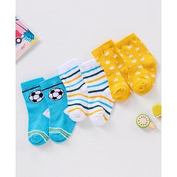 Cutewalk By Babyhug Anti Bacterial Ankle Length Socks Stripes Design Pack Of 3- Multicolor