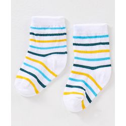 Cutewalk By Babyhug Anti Bacterial Ankle Length Socks Stripes Design Pack Of 3- Multicolor