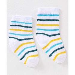 Cutewalk By Babyhug Anti Bacterial Ankle Length Socks Stripes Design Pack Of 3- Multicolor