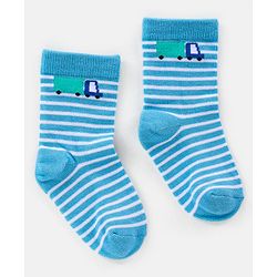 Cutewalk By Babyhug Anti Bacterial Ankle Length Socks Car & Bus Design Pack Of 3- Multicolor