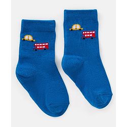 Cutewalk By Babyhug Anti Bacterial Ankle Length Socks Car & Bus Design Pack Of 3- Multicolor
