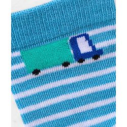 Cutewalk By Babyhug Anti Bacterial Ankle Length Socks Car & Bus Design Pack Of 3- Multicolor