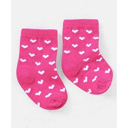 Cutewalk By Babyhug Anti Bacterial Ankle Length Socks Heart Design Pack Of 3- Multicolor