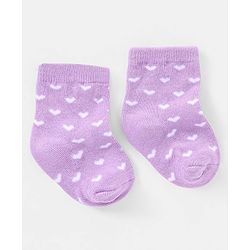 Cutewalk By Babyhug Anti Bacterial Ankle Length Socks Heart Design Pack Of 3- Multicolor