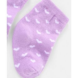Cutewalk By Babyhug Anti Bacterial Ankle Length Socks Heart Design Pack Of 3- Multicolor