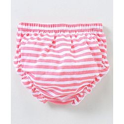 Babyhug 100% Cotton Knit Antibacterial Panties Stripes & Floral Print Pack Of 3 - Pink & Yellow