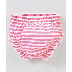Babyhug 100% Cotton Knit Antibacterial Panties Stripes & Floral Print Pack Of 3 - Pink & Yellow