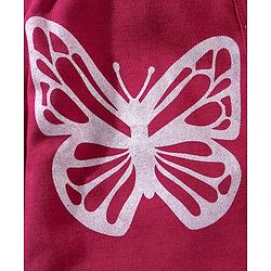 Babyhug Cotton Full Sleeves Sleepsuit Butterfly Print- Maroon