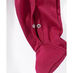 Babyhug Cotton Full Sleeves Sleepsuit Butterfly Print- Maroon