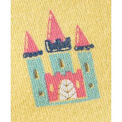 Babyhug Cotton Full Sleeves Sleep Suit Castle Print - Yellow