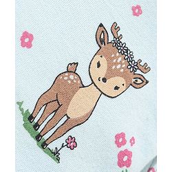 Babyhug Cotton Knit Full Sleeves Sleepsuit Fawn Print - Blue