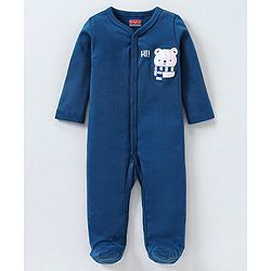 Babyhug Full Sleeves Sleep Suit Striped Pack of 2 - Blue