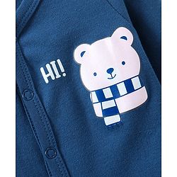 Babyhug Full Sleeves Sleep Suit Striped Pack of 2 - Blue