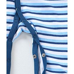 Babyhug Full Sleeves Sleep Suit Striped Pack of 2 - Blue