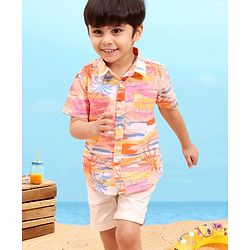Babyhug 100% Cotton Half Sleeves Printed Shirt - Multicolor