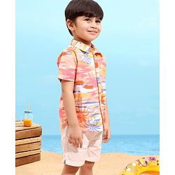 Babyhug 100% Cotton Half Sleeves Printed Shirt - Multicolor