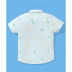 Babyhug 100% Cotton Woven Half Sleeves Shirt Leaf Print - White