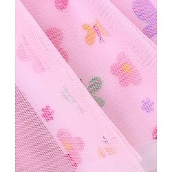 Babyhug 100% Cotton Knit Frill Sleeves Frock Style Onesie Butterfly Print - White & Pink