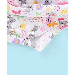 Babyhug 100% Cotton Knit Sleeveless Onesies with Hair Koala Print - White