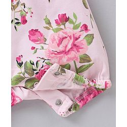 Babyhug 100% Cotton Sleeveless Romper Floral Print - Pink