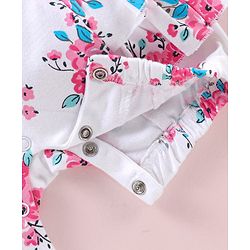 Babyhug 100% Cotton Half Sleeves Rompers Floral Print - Pink