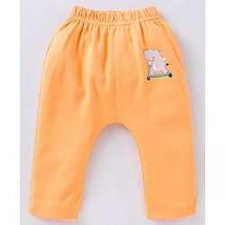 Babyhug Cotton Knit Footed Length Bootie Leggings Striped & Hippo Print Pack of 3 - Multicolour
