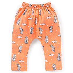 Babyhug Full Length Bear & stripe Print Diaper Leggings Pack of 3 - Blue & Orange