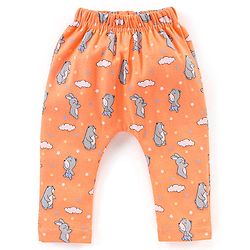 Babyhug Full Length Bear & stripe Print Diaper Leggings Pack of 3 - Blue & Orange