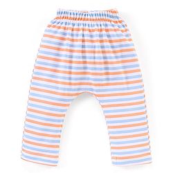Babyhug Full Length Bear & stripe Print Diaper Leggings Pack of 3 - Blue & Orange