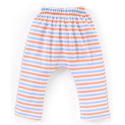 Babyhug Full Length Bear & stripe Print Diaper Leggings Pack of 3 - Blue & Orange