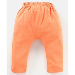 Babyhug Cotton Full Length Diaper Pants Stripes & Bear Print Pack of 3- Orange & Blue