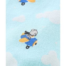 Babyhug Cotton Full Length Diaper Pants Stripes & Bear Print Pack of 3- Orange & Blue