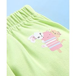 Babyhug Cotton Full Length Diaper Leggings Heart & Popsicle Print Pack Of 3- Green Pink & White