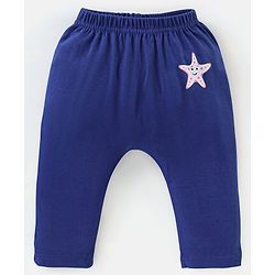 Babyhug Cotton Full Length Diaper Pants Crab & Stars Print Pack of 3 - White & Blue