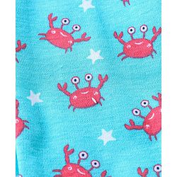 Babyhug Cotton Full Length Diaper Pants Crab & Stars Print Pack of 3 - White & Blue