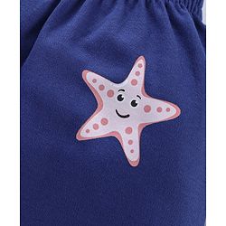 Babyhug Cotton Full Length Diaper Pants Crab & Stars Print Pack of 3 - White & Blue