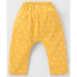 Babyhug Cotton Knit Full Length Diaper Leggings Pack of 3 Paper Planes & Stars Print - Pink Yellow & Sky Blue