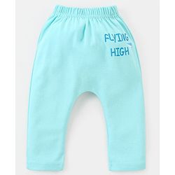 Babyhug Cotton Knit Full Length Diaper Leggings Pack of 3 Paper Planes & Stars Print - Pink Yellow & Sky Blue
