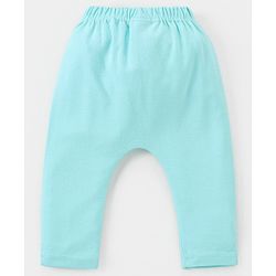 Babyhug Cotton Knit Full Length Diaper Leggings Pack of 3 Paper Planes & Stars Print - Pink Yellow & Sky Blue