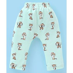 Babyhug Cotton Full Length Tiger Print Diaper Leggings  Pack of 3 - Pink Green & Blue
