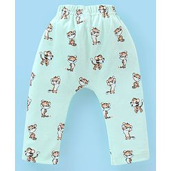 Babyhug Cotton Full Length Tiger Print Diaper Leggings  Pack of 3 - Pink Green & Blue