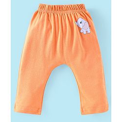 Babyhug Cotton Knit Full Length Diaper Pants Elephant Print Pack of 3 - Blue & Orange