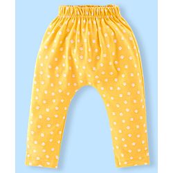 Babyhug Cotton Full Length Diaper Pants Stripes & Lion Print Pack of 3 - Blue & Yellow
