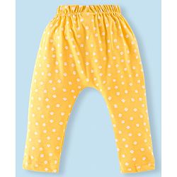 Babyhug Cotton Full Length Diaper Pants Stripes & Lion Print Pack of 3 - Blue & Yellow