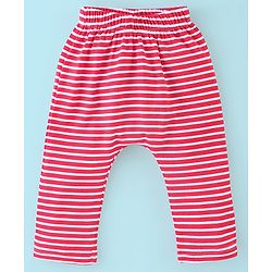 Babyhug Cotton Knit Full Length Striped Diaper Pants Fruits Print Pack of 3 - Red White & Blue