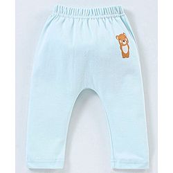 Babyhug Cotton Full Length Diaper Pants Panda & Star Print Pack Of 3 - Blue and Green