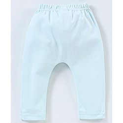 Babyhug Cotton Full Length Diaper Pants Panda & Star Print Pack Of 3 - Blue and Green