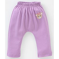 Babyhug Cotton Full Length Floral Print Diaper Leggings Pack of 3 - Pink & Purple