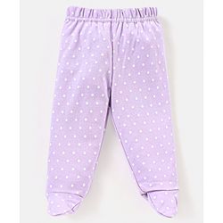 Babyhug Cotton Full Length Bootie Pants Butterfly Print Pack Of 3- Purple & Yellow