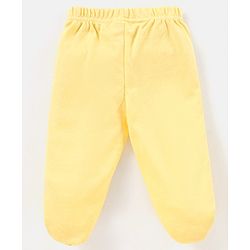 Babyhug Cotton Full Length Bootie Pants Butterfly Print Pack Of 3- Purple & Yellow